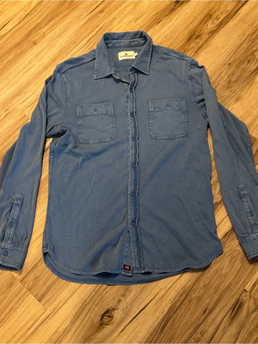 The Normal Brand Men's Faded Blue Long-Sleeve Button-Down Shirt